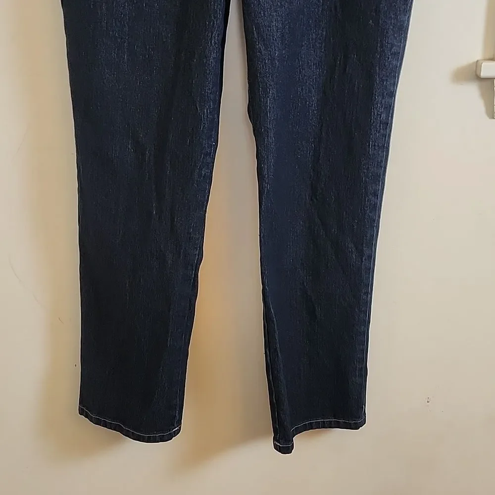 Gloria Vanderbilt Amanda Line Women's Dark Blue Denim Jeans, Size 14 Average